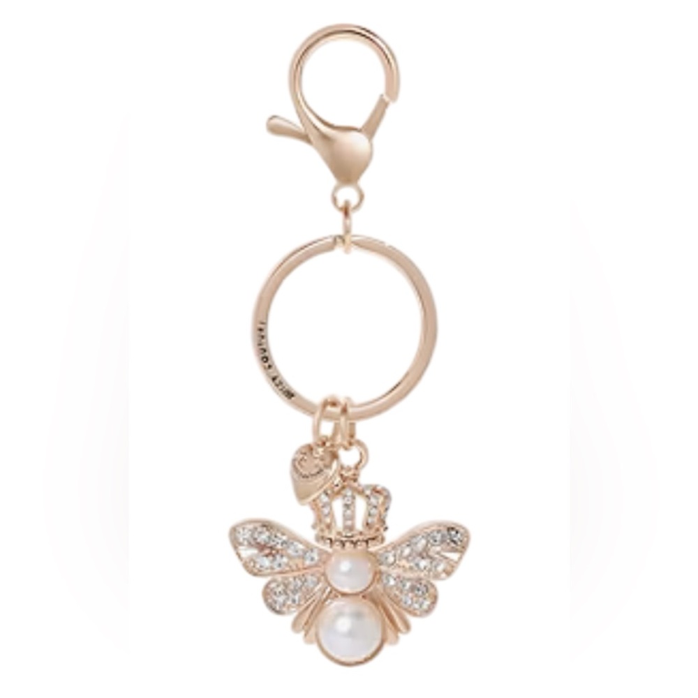 Juicy Couture New Queen Bee Gold and Pearl Bag Charm or Key Chain